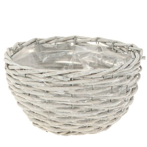 Produkt Koszyk na rośliny okrągły wiklinowy biało-szary Ø30/25/20cm zestaw 3 szt.