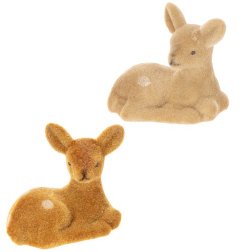 Produkt Dekoracyjna figurka leżącego jelonka do dekoracji stołu, 8 cm, 6 szt.