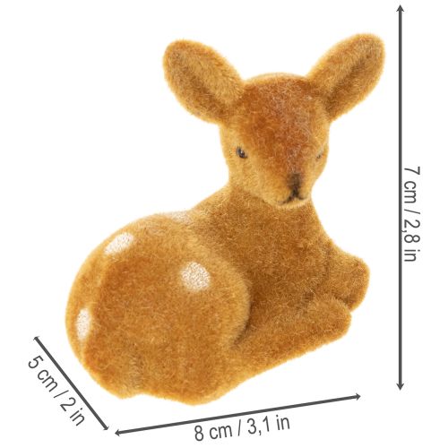 Produkt Dekoracyjna figurka leżącego jelonka do dekoracji stołu, 8 cm, 6 szt.
