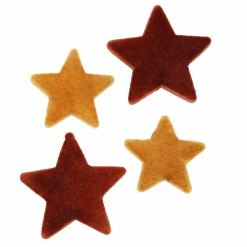 Posyp dekorację star mix flokowane curry, rooibos 4cm/5cm 40szt