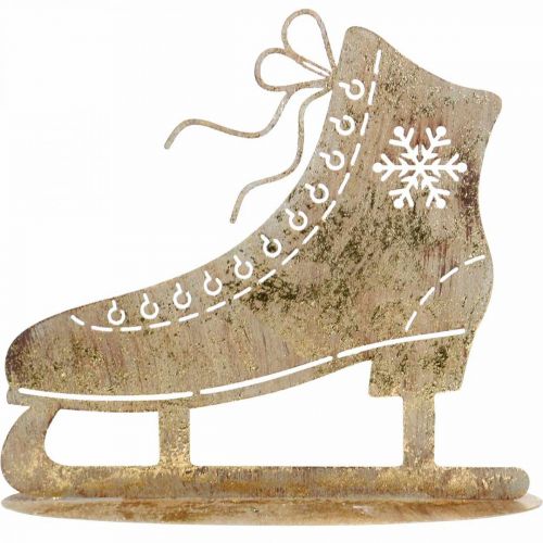 Produkt Metal Ice Skate, dekoracja zimowa, Deco Ice Skate, Boże Narodzenie Golden Antique Look H22,5cm