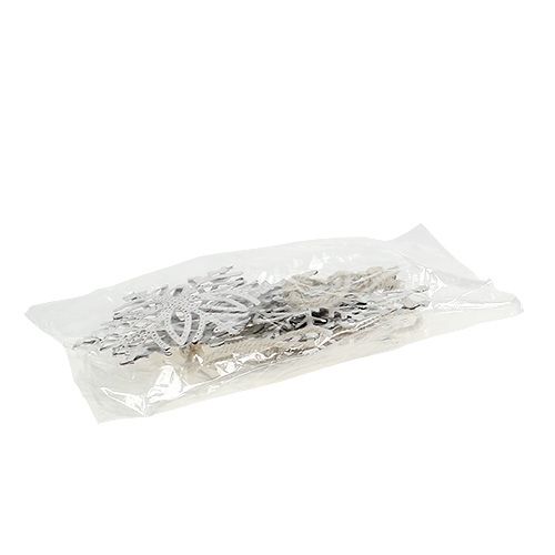 Floristik24 Metalowy płatek śniegu biały 10,5-11cm 4szt