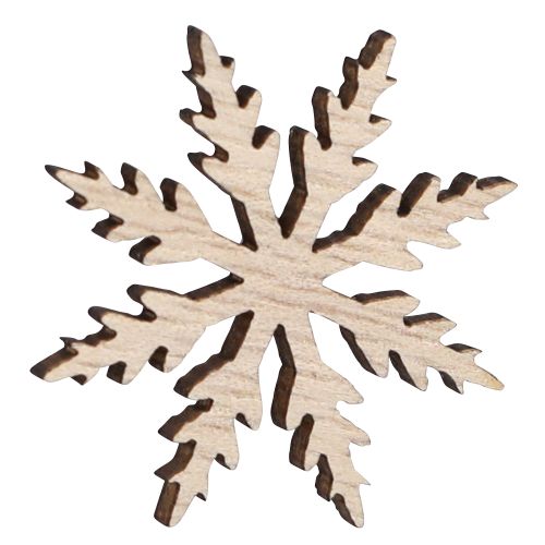 Produkt Shakery dekoracyjne Snowflake białe drewno naturalne Ø3cm 48 szt