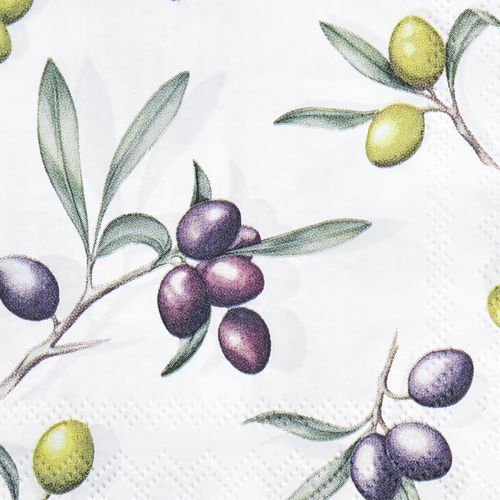 Produkt Serwetki dekoracja stołu letnie oliwkowe fioletowe 25x25cm 20szt
