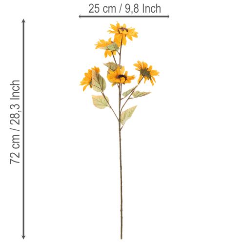 Produkt Sztuczny kwiat słonecznika, realistyczna dekoracja, 72 cm, 2 sztuki