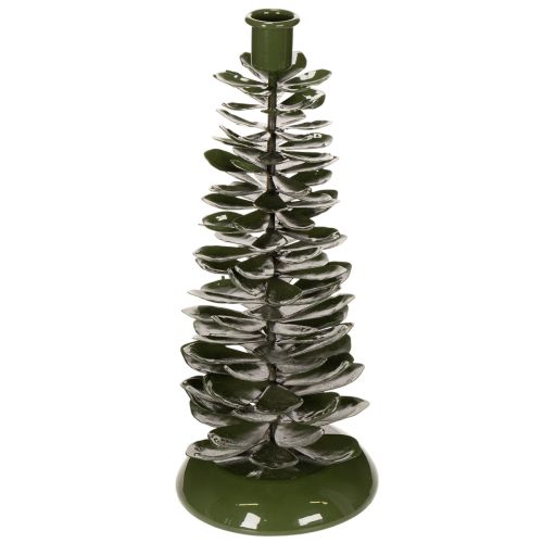 Produkt Świecznik choinkowy zielony metalowy ozdoba 28cm