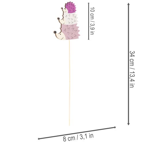 Produkt Dekoracyjne paliki ogrodowe – Kolorowa rodzina jeży – 34 cm, 12 sztuk
