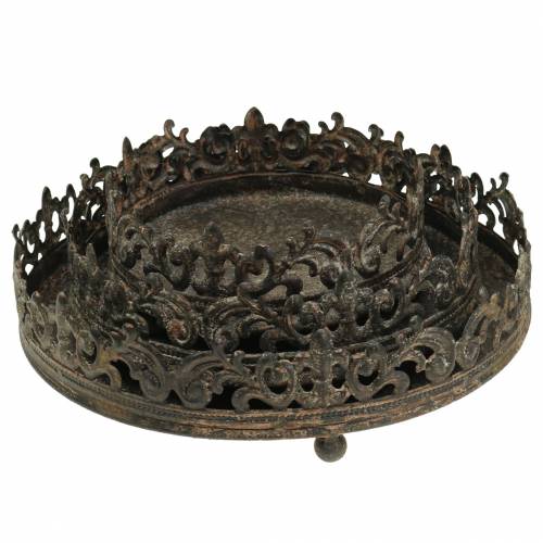 Floristik24 Taca metalowa antyczna Ø16/20/25cm 3szt.