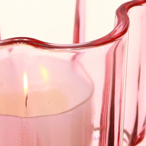 Produkt Podgrzewacz tealight kwiat tealight szkło różowe Ø7,5cm wys.6cm 6szt