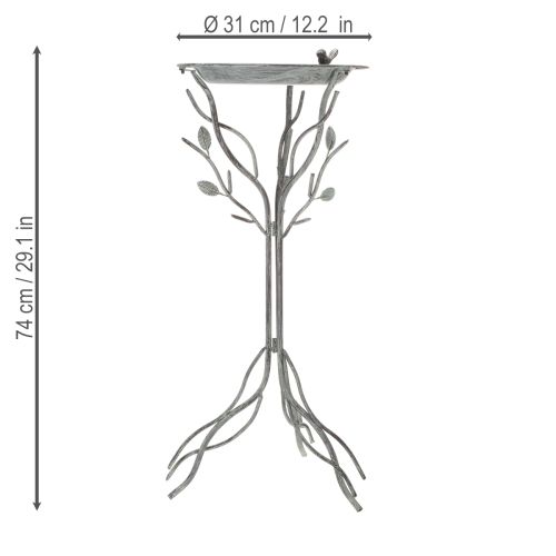 Produkt Dekoracyjna ptasia kąpiel z delikatnym wzorem liści w stylu vintage, 74 cm