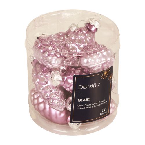 Floristik24 Rożki świąteczne szklane fioletowe rożki szklane Boże Narodzenie 6,5cm 10 szt