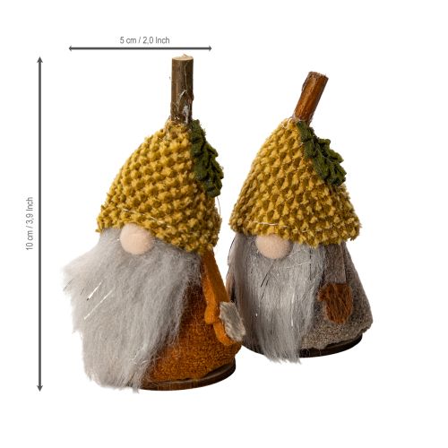 Produkt Zestaw figurek krasnala z czapką dzianinową i żołędziem, 10 cm, 6 sztuk