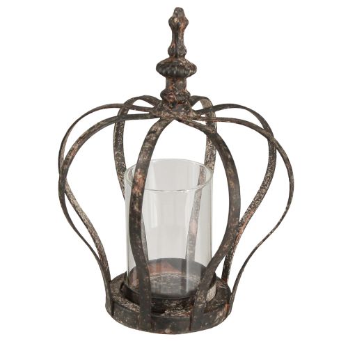 Produkt Latarnia korona brązowa rdza ze szkłem świecy Ø14cm W18cm