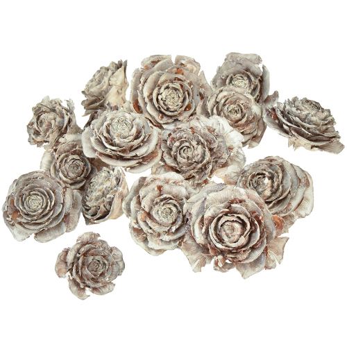 Produkt Szyszki cedrowe cięte jak róża róża cedrowa 4-6cm białe/naturalne 50 sztuk