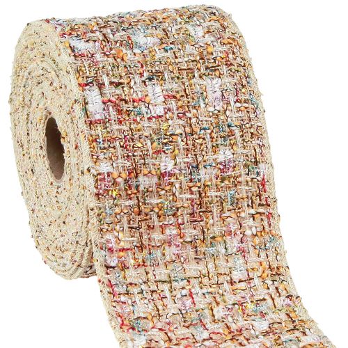 Wstążka dekoracyjna biżuteryjna wstążka kolorowy brokatowy patchwork W70mm L5m