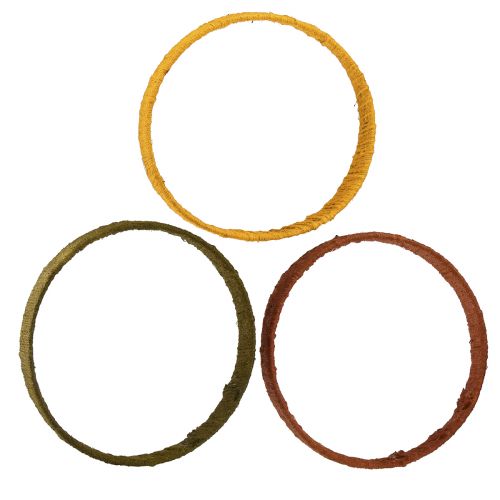 Produkt Ozdobny pierścionek jutowy pętelka żółty ochra brązowy 4cm Ø30cm 3szt