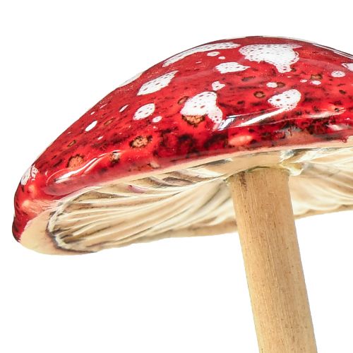 Produkt Muchomory na patyku czerwone 5,5cm zestaw 6 szt. - grzyby jesienne dekoracyjne do ogrodu i domu