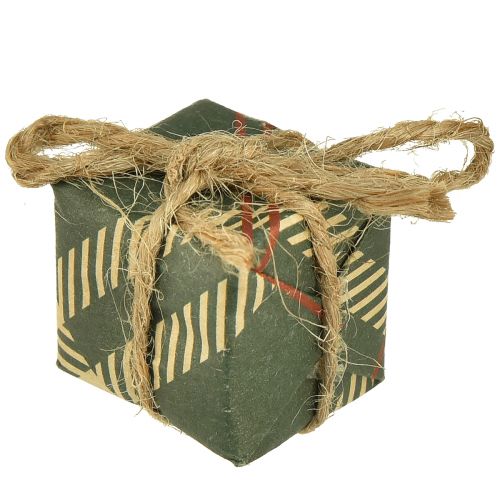 Produkt Mini zestaw papierowych pudełek upominkowych, czerwono-zielono-naturalny, 2,5x3 cm, 18 sztuk - dekoracja świąteczna
