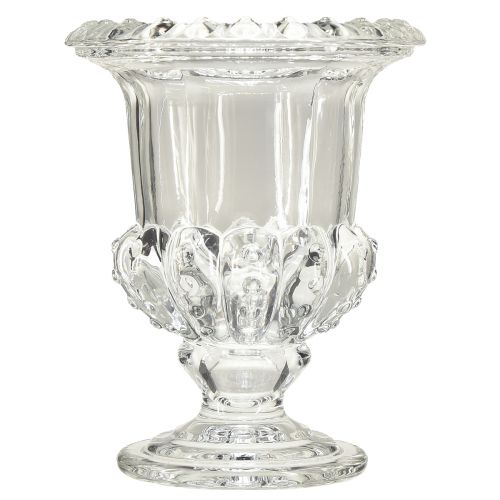 Produkt Szklany wazon z nóżką w stylu vintage, przezroczysty Ø16cm W20cm