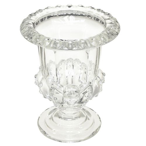 Produkt Szklany wazon z nóżką w stylu vintage, przezroczysty Ø16cm W20cm