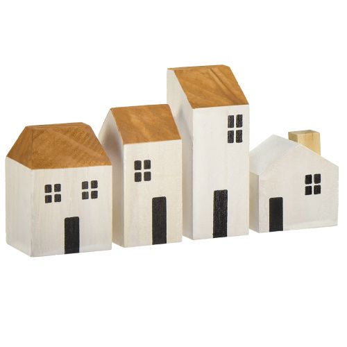Dom drewniany domy dekoracyjne drewno biały brązowy 4,5-8cm 4szt