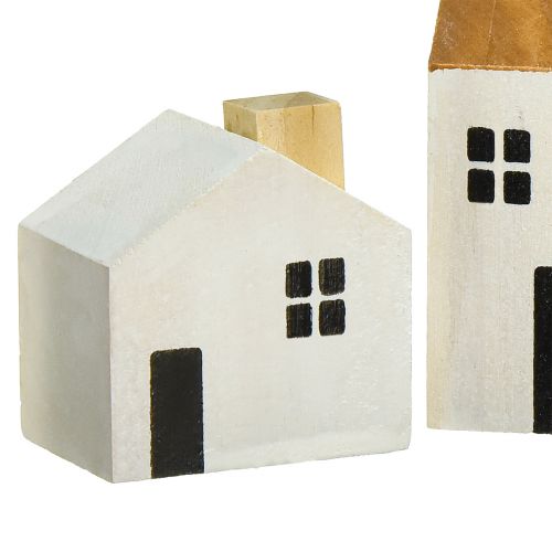 Produkt Dom drewniany domy dekoracyjne drewno biały brązowy 4,5-8cm 4szt