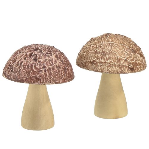 Grzyby drewniane grzyby dekoracyjne dekoracja stołu jesienny brązowy naturalny 5×6cm 8szt
