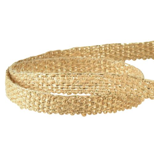 Produkt Wstążka jutowa Rustykalna wstążka dekoracyjna Juta Naturalne Złoto 12mm 10m
