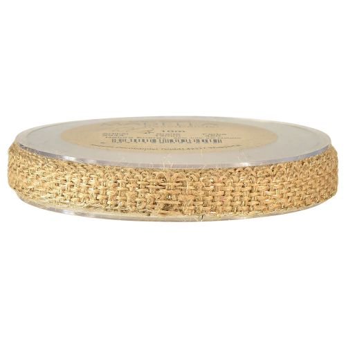 Produkt Wstążka jutowa Rustykalna wstążka dekoracyjna Juta Naturalne Złoto 12mm 10m