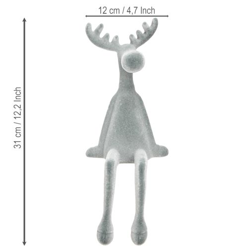 Produkt Ozdobna ozdoba krawędziowa Elk, wys. 31 cm, szara, 3 szt.