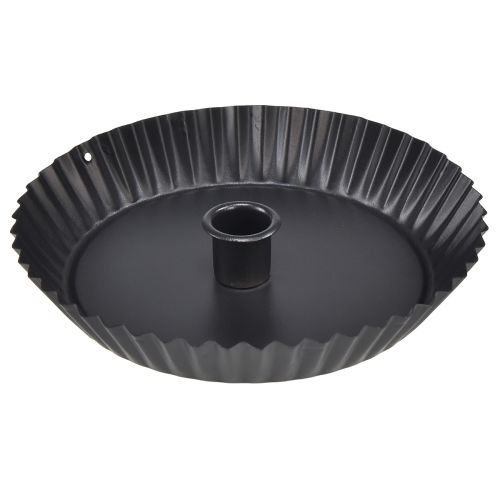 Oryginalny metalowy świecznik w kształcie ciasta - czarny, Ø 18 cm 4 sztuki - stylowa dekoracja stołu