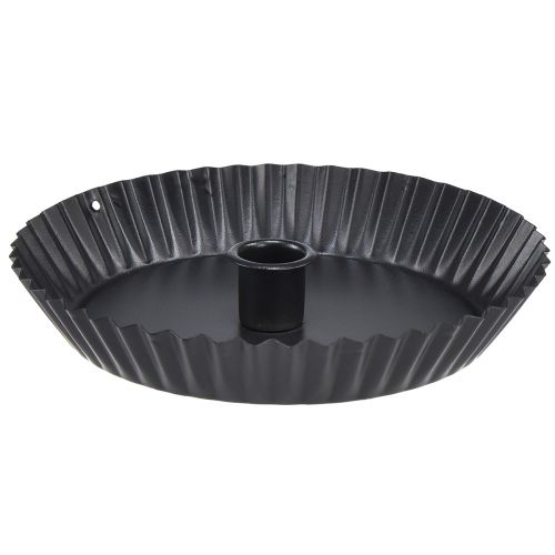 Produkt Oryginalny metalowy świecznik w kształcie ciasta - czarny, Ø 18 cm 4 sztuki - stylowa dekoracja stołu