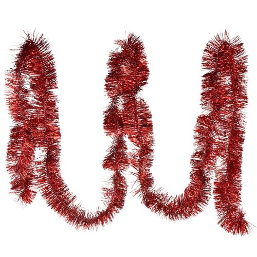 Świąteczna girlanda świecidełkowa czerwona 270cm - Błyszcząca i żywa, idealna do dekoracji bożonarodzeniowych i świątecznych