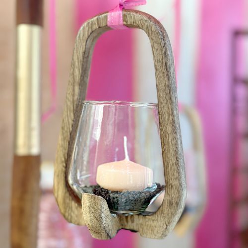 Produkt Latarnia drewniana szklana latarnia dekoracja salonu Ø12cm W20cm