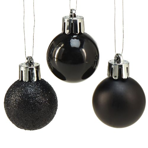 Mini Tree Balls Czarne, nietłukące tworzywo sztuczne Ø3cm 14szt