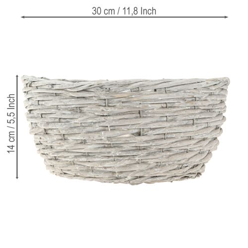 Produkt Koszyk na rośliny okrągły wiklinowy biało-szary Ø30/25/20cm zestaw 3 szt.