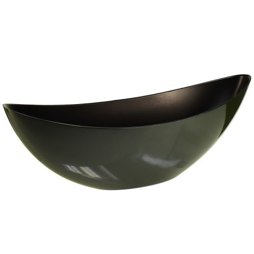 Stylowa miska w kształcie łódki w kolorze ciemnozielonym - 39 cm - idealna do eleganckiego serwowania i dekoracji
