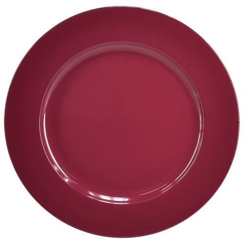 Uniwersalne, ciemnoczerwone plastikowe talerze – 28 cm, idealne do dekoracji i użytku na zewnątrz – 4 sztuki