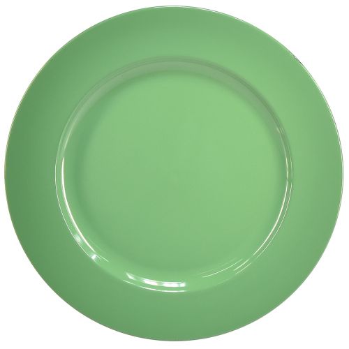 Solidny zielony plastikowy talerz - 28 cm, idealny do codziennych dekoracji i zajęć na świeżym powietrzu - opakowanie 4 szt