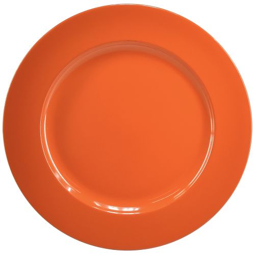 Pomarańczowe plastikowe talerze - 28 cm - opakowanie 4 szt. Idealne na przyjęcia i dekoracje