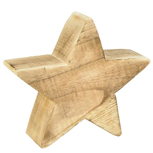 Rustykalna gwiazda dekoracyjna z drewna paulowni - wygląd naturalnego drewna, 25x8 cm - wszechstronna dekoracja pokoju