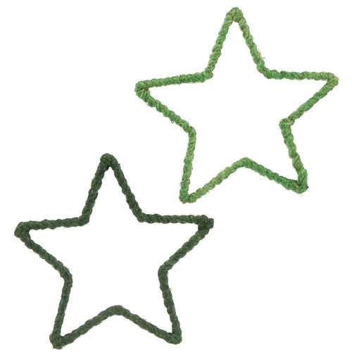 Floristik24 Gwiazdki jutowe do dekoracji świątecznej poinsecje zielone 15cm 8szt