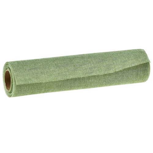 Produkt Bieżnik zielony jasnozielony z jutą, tkanina dekoracyjna 29×450cm - Elegancki bieżnik do świątecznej dekoracji