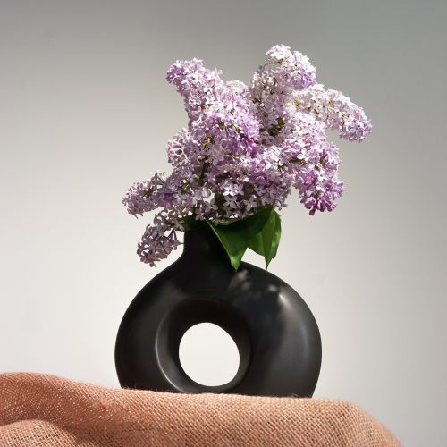 Produkt Wazon Nowoczesny Ceramiczny Czarny Nowoczesny Owalny 21×7×20cm
