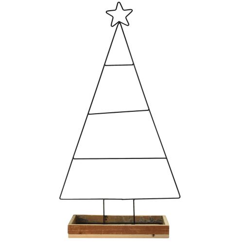 Produkt Choinka metalowa z drewnianą ozdobną tacą, 98,5cm - Nowoczesna dekoracja świąteczna
