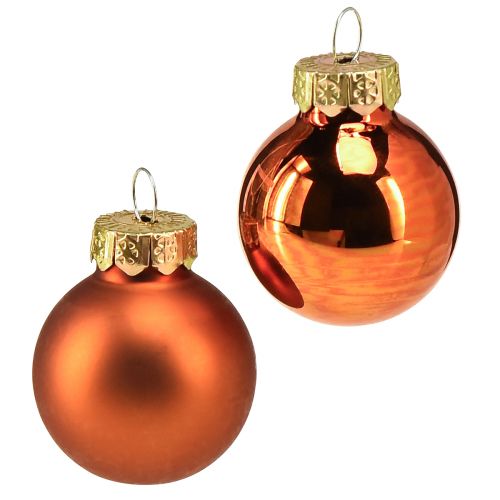 Bombki świąteczne pomarańczowe mini kulki szklane Ø2,5cm 22szt