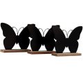 Floristik24 Dekoracja stołu dekoracja drewniana motyl czarny naturalny 12cm 6szt