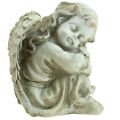 Floristik24 Anioł na grób Kremowy anioł na grób Śpiący anioł 6×5,5×8cm