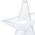 Floristik24 Gwiazda do zawieszania plastikowych przezroczystych ozdób choinkowych 12cm 6szt