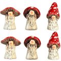 Floristik24 Figurki muchomora bajkowego krasnala – czerwone w białe kropki, 7,5 cm – magiczna dekoracja do ogrodu i domu – 6 sztuk
